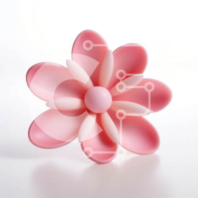 Intra Συλλεκτικό Ξύλινο Παζλ Plywood 4mm - Καρφίτσα ροζ λουλουδιών σε λευκή επιφάνεια Σε Ξύλινο Κουτί - Διαστάσεις: 10x10 cm – 25 κομμάτια - Image 1