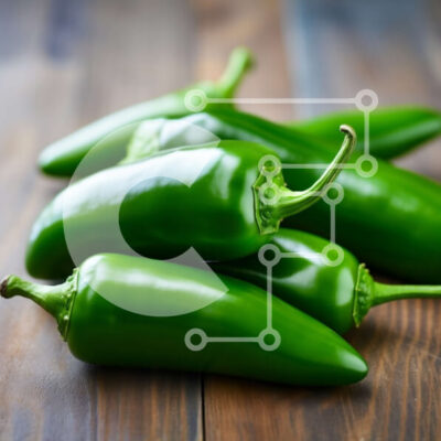 Intra Συλλεκτικό Ξύλινο Παζλ Plywood  4mm - Ομάδα στοιβαγμένων πράσινων πιπεριών τσίλι σε ξύλινη επιφάνεια Σε Ξύλινο Κουτί - Διαστάσεις: 10x10 cm – 25 κομμάτια - Image 1