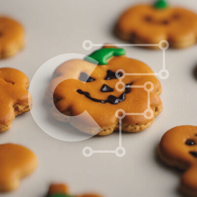 Intra Συλλεκτικό Ξύλινο Παζλ Plywood 4mm - Μπισκότα σε σχήμα κολοκύθας με πορτοκαλί όψεις Σε Ξύλινο Κουτί - Διαστάσεις: 10x10 cm – 25 κομμάτια - Image 1