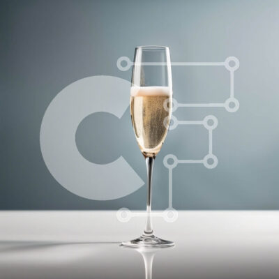 Intra Συλλεκτικό Ξύλινο Παζλ Plywood  4mm - Κομψό ποτήρι σαμπάνιας σε μπλε φόντο Σε Ξύλινο Κουτί - Διαστάσεις: 10x10 cm – 25 κομμάτια - Image 1