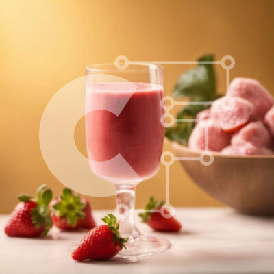 Intra Συλλεκτικό Ξύλινο Παζλ Plywood 4mm - Smoothie φράουλας με φρέσκες φράουλες Σε Ξύλινο Κουτί - Διαστάσεις: 10x10 cm – 25 κομμάτια - Image 1