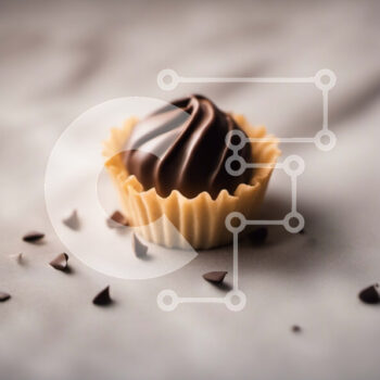 Intra Συλλεκτικό Ξύλινο Παζλ Plywood  4mm - Cupcake σοκολάτας με τσιπς σοκολάτας Σε Ξύλινο Κουτί - Διαστάσεις: 10x10 cm – 25 κομμάτια - Image 1