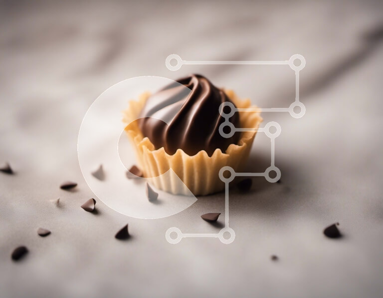 Intra Συλλεκτικό Ξύλινο Παζλ Plywood  4mm - Cupcake σοκολάτας με τσιπς σοκολάτας Σε Ξύλινο Κουτί - Διαστάσεις: 10x10 cm – 25 κομμάτια - Image 1