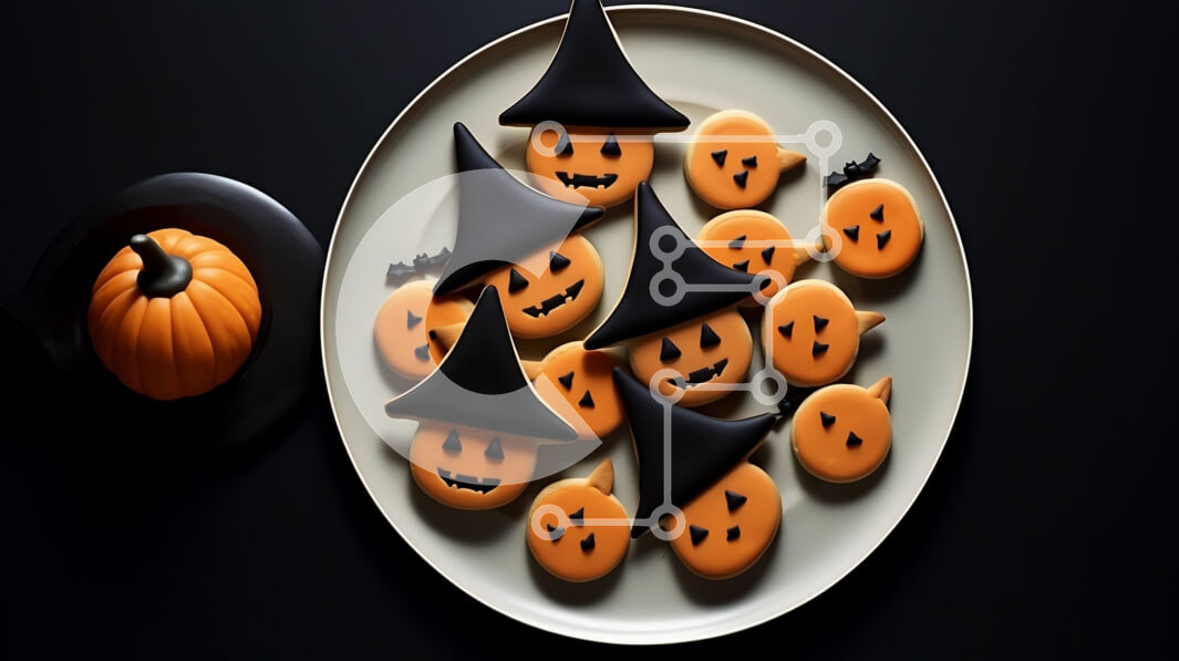 Intra Συλλεκτικό Ξύλινο Παζλ Plywood  4mm - Μπισκότα σε σχήμα κολοκύθας σε ένα πιάτο Σε Ξύλινο Κουτί - Διαστάσεις: 10x10 cm – 25 κομμάτια