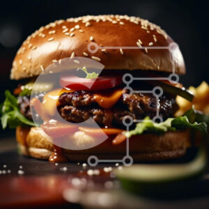 Intra Συλλεκτικό Ξύλινο Παζλ Plywood  4mm - Νόστιμο Cheeseburger με φρέσκα υλικά και τραγανές πατάτες Σε Ξύλινο Κουτί - Διαστάσεις: 10x10 cm – 25 κομμάτια