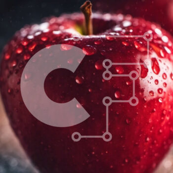 Intra Συλλεκτικό Ξύλινο Παζλ Plywood  4mm - Φρέσκο ​​και ζουμερό κόκκινο μήλο με σταγονίδια νερού Σε Ξύλινο Κουτί - Διαστάσεις: 10x10 cm – 25 κομμάτια - Image 1