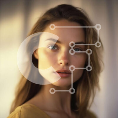 Intra Συλλεκτικό Ξύλινο Παζλ Plywood  4mm - Εκπληκτικό πορτρέτο μιας ξανθιάς γυναίκας με κίτρινη κορυφή Σε Ξύλινο Κουτί - Διαστάσεις: 10x10 cm – 25 κομμάτια - Image 1