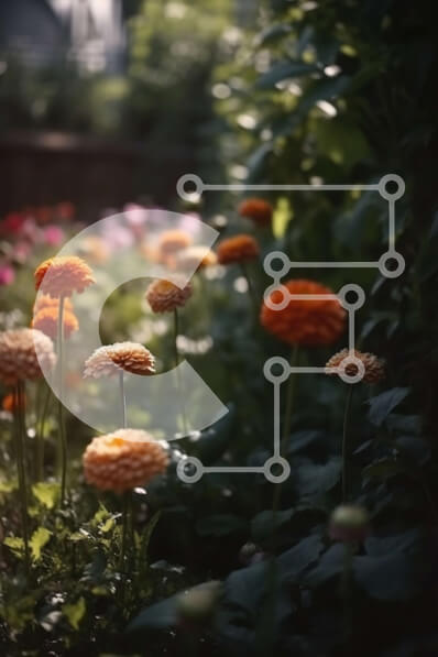 Intra Συλλεκτικό Ξύλινο Παζλ Plywood  4mm - Πανέμορφα λουλούδια κήπου σε πορτοκαλί και ροζ χρώμα Σε Ξύλινο Κουτί - Διαστάσεις: 10x10 cm – 25 κομμάτια