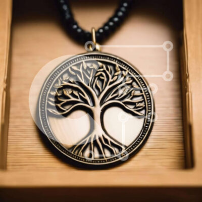 Intra Συλλεκτικό Ξύλινο Παζλ Plywood  4mm - Κρεμαστό κολιέ Tree of Life από επίχρυσο ορείχαλκο Σε Ξύλινο Κουτί - Διαστάσεις: 10x10 cm – 25 κομμάτια - Image 1