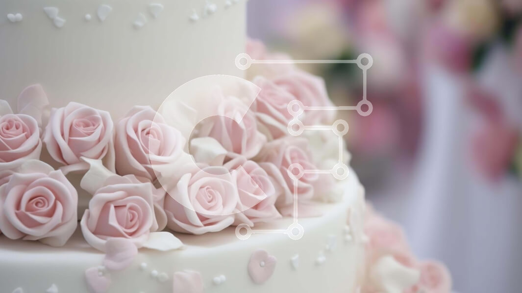 Intra Συλλεκτικό Ξύλινο Παζλ Plywood  4mm - Κομψή τούρτα τριών επιπέδων με ροζ τριαντάφυλλα Σε Ξύλινο Κουτί - Διαστάσεις: 10x10 cm – 25 κομμάτια