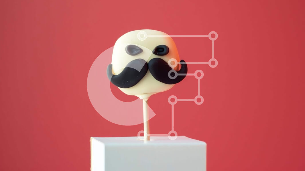 Intra Συλλεκτικό Ξύλινο Παζλ Plywood  4mm - Cake Pop με βρώσιμο μουστάκι σε λευκό κύβο Σε Ξύλινο Κουτί - Διαστάσεις: 10x10 cm – 25 κομμάτια