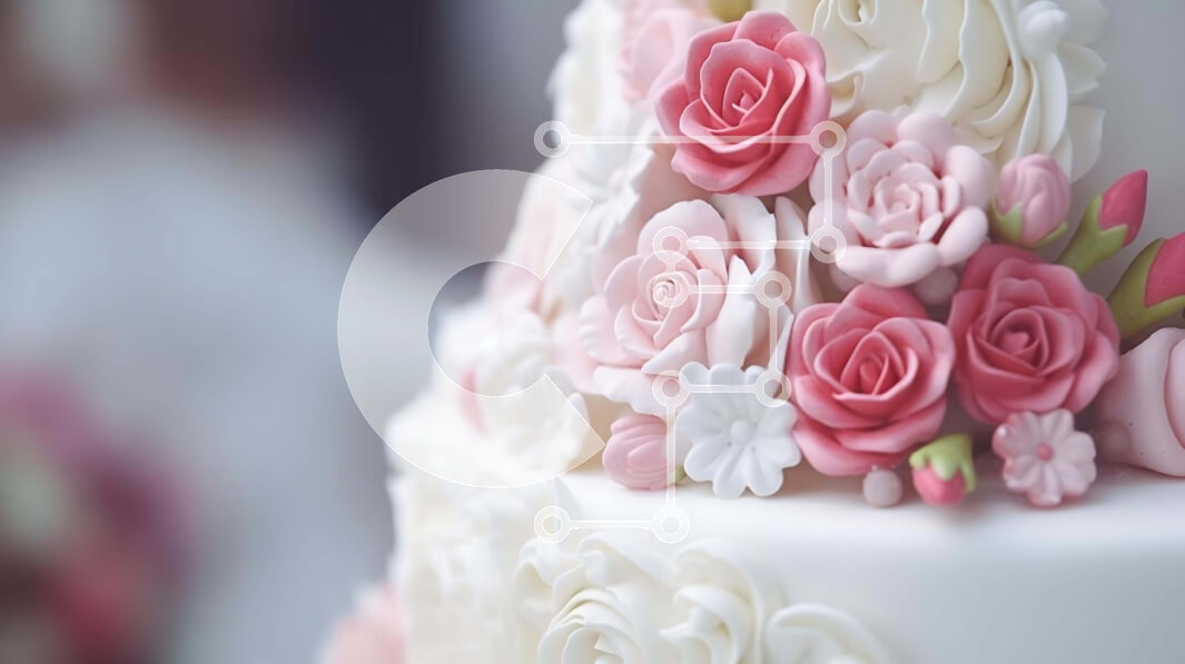 Intra Συλλεκτικό Ξύλινο Παζλ Plywood  4mm - Περίτεχνη τούρτα δύο επιπέδων με ροζ και λευκά τριαντάφυλλα Σε Ξύλινο Κουτί - Διαστάσεις: 10x10 cm – 25 κομμάτια