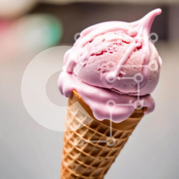 Intra Συλλεκτικό Ξύλινο Παζλ Plywood  4mm - Φρεσκοφτιαγμένο ροζ παγωτό χωνάκι βάφλα με φράουλες, σμέουρα και τσιπς σοκολάτας Σε Ξύλινο Κουτί - Διαστάσεις: 10x10 cm – 25 κομμάτια - Image 1