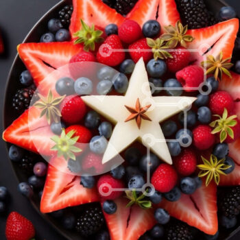 Intra Συλλεκτικό Ξύλινο Παζλ Plywood  4mm - Fruit Star Arrangement για τη γιορτή της 4ης Ιουλίου Σε Ξύλινο Κουτί - Διαστάσεις: 10x10 cm – 25 κομμάτια - Image 1