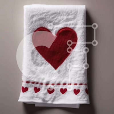 Intra Συλλεκτικό Ξύλινο Παζλ Plywood  4mm - Λευκή Πετσέτα Κεντημένη Καρδιά Σε Ξύλινο Κουτί - Διαστάσεις: 10x10 cm – 25 κομμάτια - Image 1