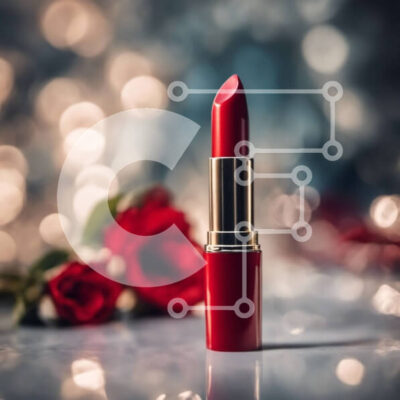 Intra Συλλεκτικό Ξύλινο Παζλ Plywood  4mm - Κόκκινο κραγιόν και τριαντάφυλλα φόντο Σε Ξύλινο Κουτί - Διαστάσεις: 10x10 cm – 25 κομμάτια - Image 1