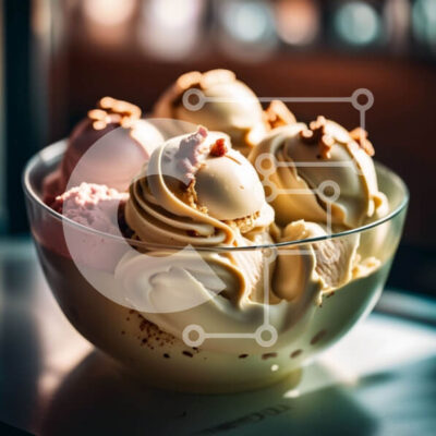 Intra Συλλεκτικό Ξύλινο Παζλ Plywood  4mm - Δελεαστική εικόνα παγωτού με σοκολάτα και ξηρούς καρπούς Σε Ξύλινο Κουτί - Διαστάσεις: 10x10 cm – 25 κομμάτια - Image 1