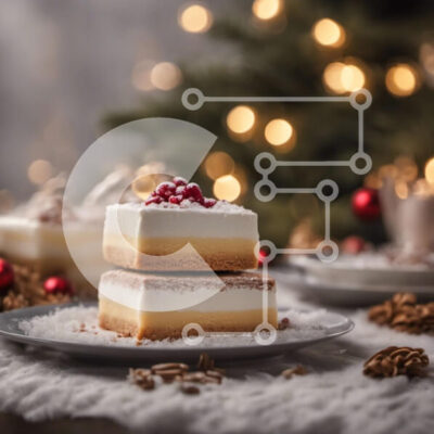 Intra Συλλεκτικό Ξύλινο Παζλ Plywood  4mm - Επιδόρπιο πιάτο με χριστουγεννιάτικο δέντρο στο φόντο Σε Ξύλινο Κουτί - Διαστάσεις: 10x10 cm – 25 κομμάτια - Image 1