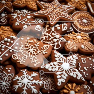 Intra Συλλεκτικό Ξύλινο Παζλ Plywood  4mm - Διάφορα Διακοσμημένα Μπισκότα για τις Γιορτές Σε Ξύλινο Κουτί - Διαστάσεις: 10x10 cm – 25 κομμάτια - Image 1