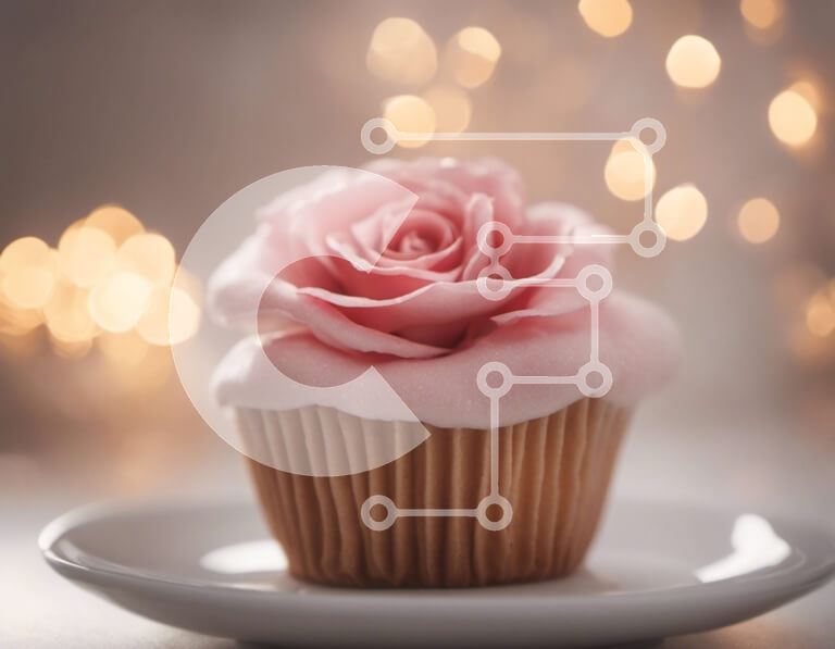 Intra Συλλεκτικό Ξύλινο Παζλ Plywood  4mm - Ροζ cupcake με παγωμένο παγωμένο σε λευκό πιάτο Σε Ξύλινο Κουτί - Διαστάσεις: 10x10 cm – 25 κομμάτια