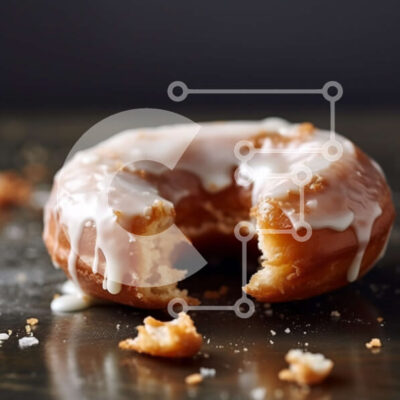 Intra Συλλεκτικό Ξύλινο Παζλ Plywood 4mm - Νόστιμο γυαλισμένο ντόνατ με ψεκασμούς σε σκούρο φόντο Σε Ξύλινο Κουτί - Διαστάσεις: 10x10 cm – 25 κομμάτια - Image 1