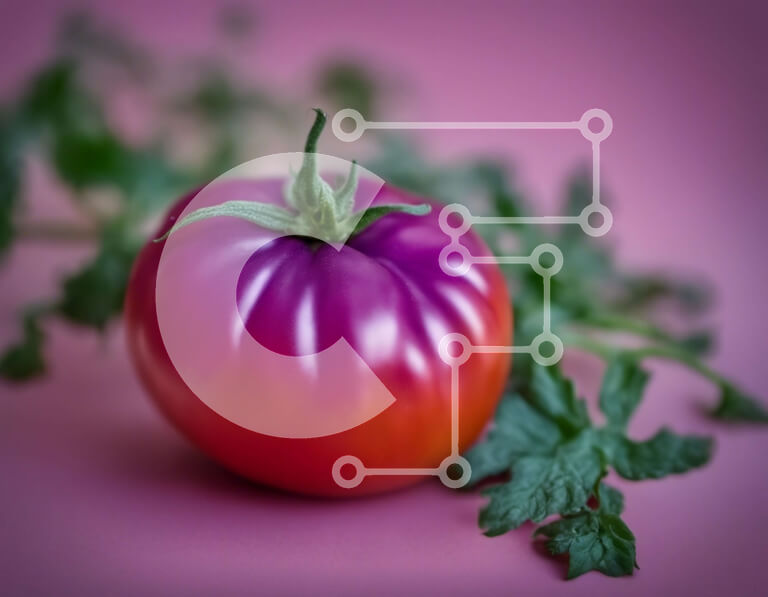 Intra Συλλεκτικό Ξύλινο Παζλ Plywood  4mm - Μωβ ντομάτα σε πράσινα φύλλα Σε Ξύλινο Κουτί - Διαστάσεις: 10x10 cm – 25 κομμάτια