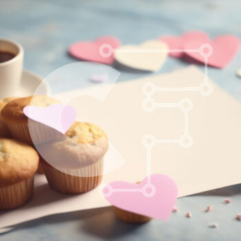 Intra Συλλεκτικό Ξύλινο Παζλ Plywood  4mm - Muffins, cupcakes και καφές με χάρτινες καρδιές σε σχήμα καρδιάς Σε Ξύλινο Κουτί - Διαστάσεις: 10x10 cm – 25 κομμάτια - Image 1