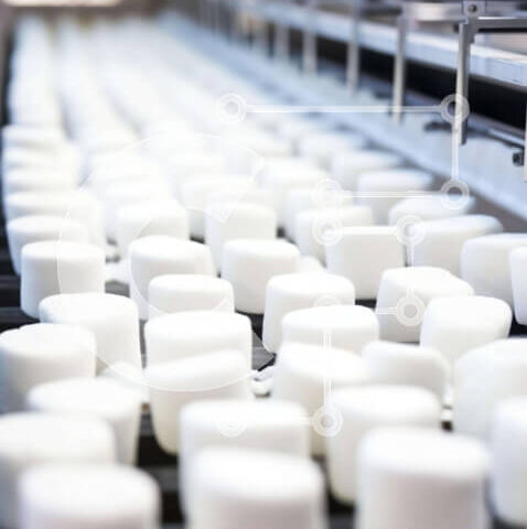 Intra Συλλεκτικό Ξύλινο Παζλ Plywood  4mm - Γραμμή Marshmallows στη ζώνη μεταφοράς Σε Ξύλινο Κουτί - Διαστάσεις: 10x10 cm – 25 κομμάτια - Image 1