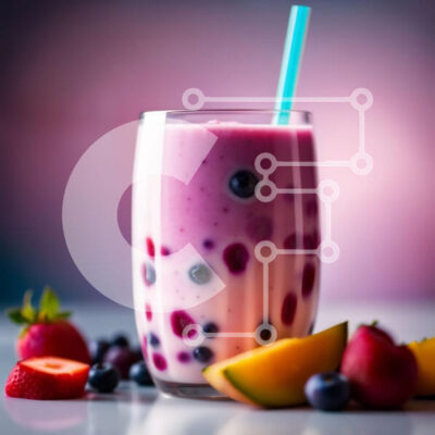 Intra Συλλεκτικό Ξύλινο Παζλ Plywood  4mm - Δροσιστικό τσάι με φούσκα με φρέσκα φρούτα Σε Ξύλινο Κουτί - Διαστάσεις: 10x10 cm – 25 κομμάτια - Image 1