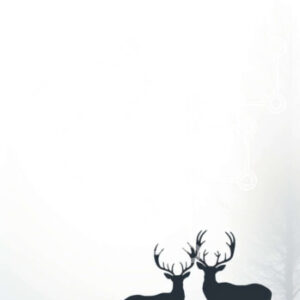 Intra Συλλεκτικό Ξύλινο Παζλ Plywood  4mm - Σιλουέτα δύο ελαφιών στο ομιχλώδες δάσος Σε Ξύλινο Κουτί - Διαστάσεις: 10x10 cm – 25 κομμάτια