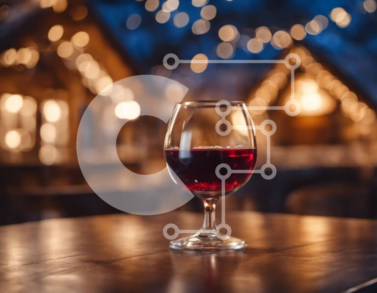 Intra Συλλεκτικό Ξύλινο Παζλ Plywood  4mm - Ποτήρι κόκκινο κρασί σε ξύλινο τραπέζι Σε Ξύλινο Κουτί - Διαστάσεις: 10x10 cm – 25 κομμάτια