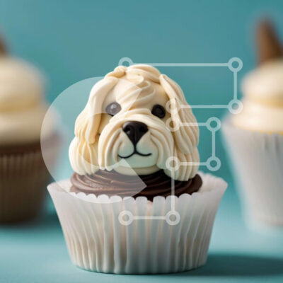Intra Συλλεκτικό Ξύλινο Παζλ Plywood  4mm - Νόστιμο Cupcake Poodle σοκολάτας - Τέλεια απόλαυση για τους λάτρεις των σκύλων Σε Ξύλινο Κουτί - Διαστάσεις: 10x10 cm – 25 κομμάτια - Image 1