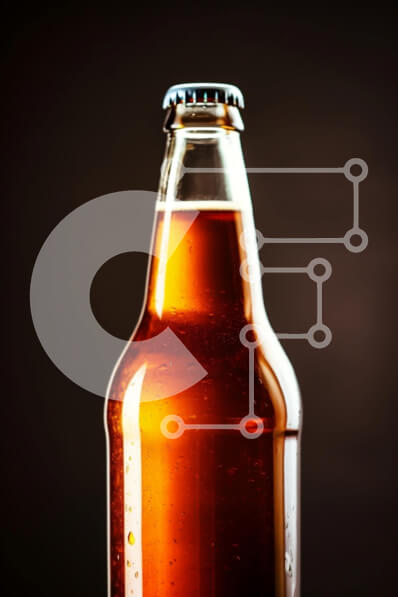 Intra Συλλεκτικό Ξύλινο Παζλ Plywood  4mm - Μπουκάλι καφέ μπύρας σε σκούρο φόντο Σε Ξύλινο Κουτί - Διαστάσεις: 10x10 cm – 25 κομμάτια