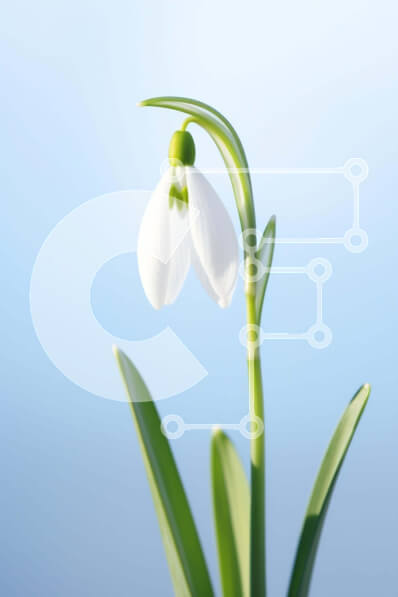 Intra Συλλεκτικό Ξύλινο Παζλ Plywood  4mm - Μονό λευκό λουλούδι χιονοστιβάδας σε άνθιση Σε Ξύλινο Κουτί - Διαστάσεις: 10x10 cm – 25 κομμάτια