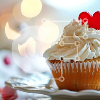 Intra Συλλεκτικό Ξύλινο Παζλ Plywood  4mm - Cupcake του Αγίου Βαλεντίνου με στολίδια καρδιάς Σε Ξύλινο Κουτί - Διαστάσεις: 10x10 cm – 25 κομμάτια - Image 1