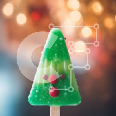 Intra Συλλεκτικό Ξύλινο Παζλ Plywood 4mm - Πράσινο χριστουγεννιάτικο δέντρο με γλάσο με γλάσο και ζαχαρωτά Σε Ξύλινο Κουτί - Διαστάσεις: 10x10 cm – 25 κομμάτια - Image 1