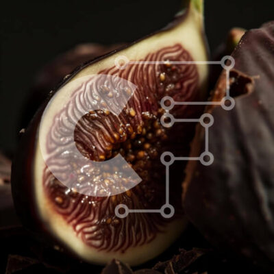 Intra Συλλεκτικό Ξύλινο Παζλ Plywood  4mm - Επιδόρπιο σύκου καλυμμένο με σοκολάτα με κομματάκια μαύρης σοκολάτας Σε Ξύλινο Κουτί - Διαστάσεις: 10x10 cm – 25 κομμάτια - Image 1