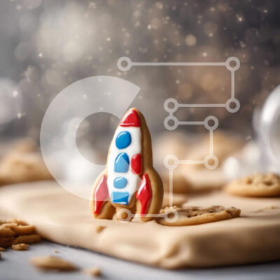 Intra Συλλεκτικό Ξύλινο Παζλ Plywood 4mm - Μπισκότο Rocket Ship σε τραπέζι πάρτι Σε Ξύλινο Κουτί - Διαστάσεις: 10x10 cm – 25 κομμάτια - Image 1