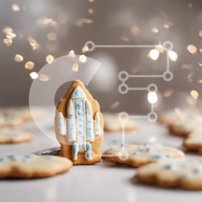 Intra Συλλεκτικό Ξύλινο Παζλ Plywood  4mm - Μπισκότα αεροπλάνων και διαστημόπλοιων διακοσμημένα με μπλε και λευκό γλάσο Σε Ξύλινο Κουτί - Διαστάσεις: 10x10 cm – 25 κομμάτια - Image 1