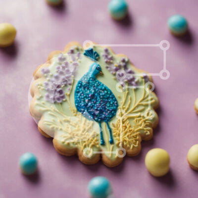 Intra Συλλεκτικό Ξύλινο Παζλ Plywood  4mm - Πολύχρωμο μπισκότο σε σχήμα παγωνιού με ζαχαρωτά διακοσμητικά Σε Ξύλινο Κουτί - Διαστάσεις: 10x10 cm – 25 κομμάτια - Image 1