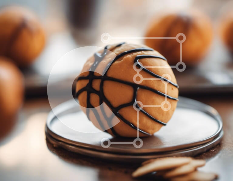 Intra Συλλεκτικό Ξύλινο Παζλ Plywood  4mm - Μπισκότο μπάσκετ με παγωμένο σοκολάτα και αμύγδαλα Σε Ξύλινο Κουτί - Διαστάσεις: 10x10 cm – 25 κομμάτια