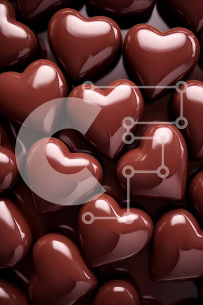 Intra Συλλεκτικό Ξύλινο Παζλ Plywood  4mm - Συστάδα από σοκολατένιες καρδιές για την ημέρα του Αγίου Βαλεντίνου Σε Ξύλινο Κουτί - Διαστάσεις: 10x10 cm – 25 κομμάτια