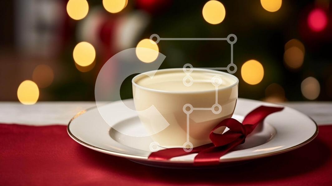 Intra Συλλεκτικό Ξύλινο Παζλ Plywood  4mm - Λευκό φλιτζάνι γάλα με κόκκινες κορδέλες Σε Ξύλινο Κουτί - Διαστάσεις: 10x10 cm – 25 κομμάτια