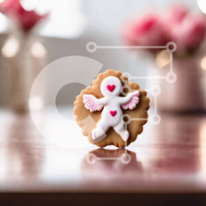 Intra Συλλεκτικό Ξύλινο Παζλ Plywood  4mm - Μπισκότο με μελόψωμο με καρδιές και φιγούρα αγγέλου Σε Ξύλινο Κουτί - Διαστάσεις: 10x10 cm – 25 κομμάτια