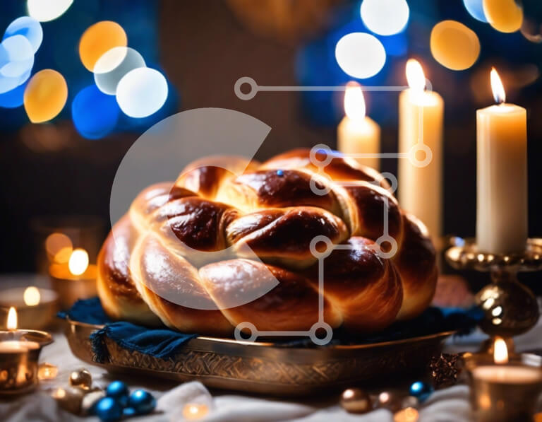 Intra Συλλεκτικό Ξύλινο Παζλ Plywood  4mm - Πλεκτό ψωμί στο τραπέζι με κεριά και διακοσμητικά Σε Ξύλινο Κουτί - Διαστάσεις: 10x10 cm – 25 κομμάτια