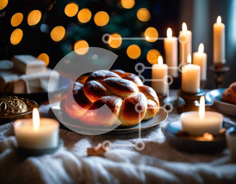 Intra Συλλεκτικό Ξύλινο Παζλ Plywood  4mm - Τραπέζι με ψωμί, μπισκότα και κεριά Σε Ξύλινο Κουτί - Διαστάσεις: 10x10 cm – 25 κομμάτια