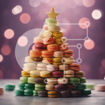 Intra Συλλεκτικό Ξύλινο Παζλ Plywood 4mm - Πολύχρωμο χριστουγεννιάτικο δέντρο αμυγδαλωτών με αστέρια Σε Ξύλινο Κουτί - Διαστάσεις: 10x10 cm – 25 κομμάτια - Image 1