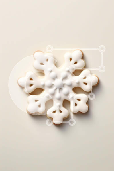 Intra Συλλεκτικό Ξύλινο Παζλ Plywood  4mm - Μπισκότο σε σχήμα νιφάδας χιονιού σε λευκή επιφάνεια Σε Ξύλινο Κουτί - Διαστάσεις: 10x10 cm – 25 κομμάτια