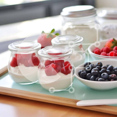 Intra Συλλεκτικό Ξύλινο Παζλ Plywood  4mm - Μπολ γιαουρτιού και μούρων με φρέσκα φρούτα και υλικά Σε Ξύλινο Κουτί - Διαστάσεις: 10x10 cm – 25 κομμάτια - Image 1