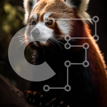 Intra Συλλεκτικό Ξύλινο Παζλ Plywood  4mm - Αξιολάτρευτη εικόνα ενός κόκκινου πάντα σε ένα σκοτεινό δάσος Σε Ξύλινο Κουτί - Διαστάσεις: 10x10 cm – 25 κομμάτια - Image 1